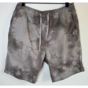 Katin Mens Tie Dye Elastic Waist Shorts Medium Gray Cotton Blend Casual Surf